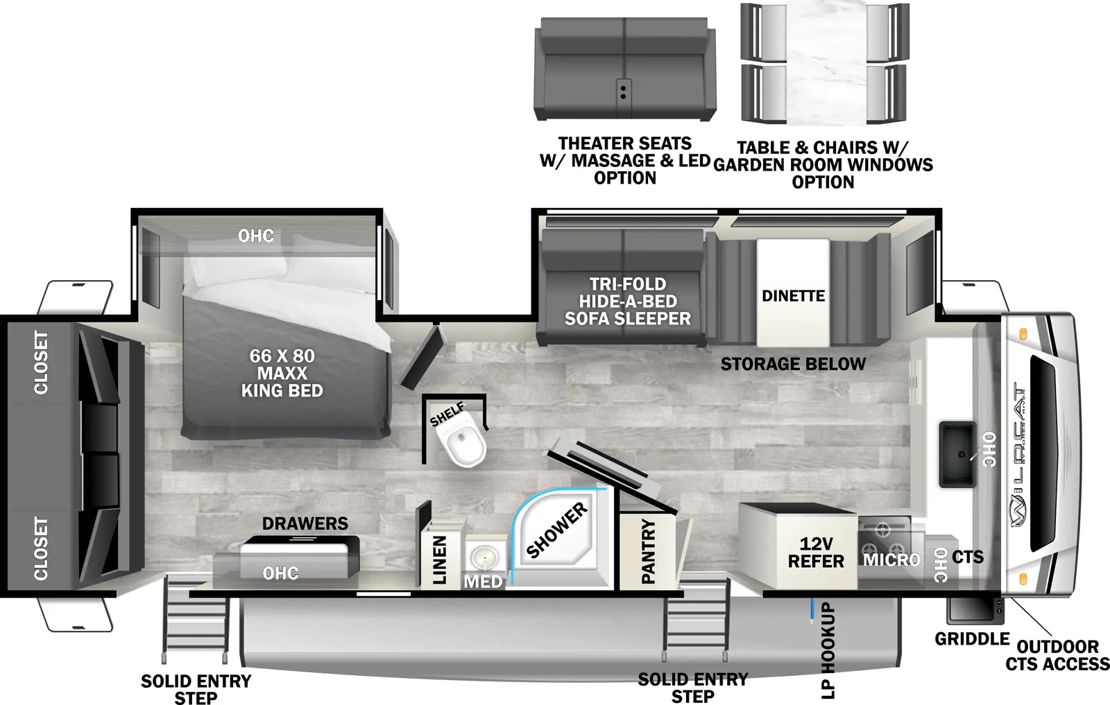 Wildcat Travel Trailers 276FKX - MAXX - DSO Floorplan